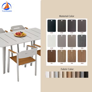 Venta caliente Mesa de jardín Sillas de patio impermeables nórdicas de alta calidad Mesa de proveedor de aluminio y cuatro sillas de jardín - Product Image 2