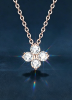 Collier en argent sterling 925 avec trèfle à quatre feuilles et moissanite pour femme, chaînes fines tendance, bijoux en moissanite, cadeau