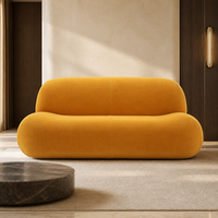 Ensemble de canapés modulaires modernes YUANCHANG en tissu extensible, structure en bois de larch et eucalyptus, pieds en acier inoxydable, pour salon