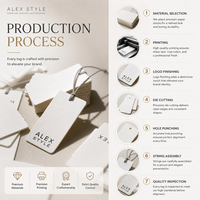 Étiquette de vêtement personnalisée avec logo en relief et impression à chaud sur carton premium avec cordon élastique pour vêtements