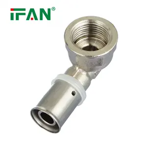 IFAN Factory Price Brass PEX Press Fitting Forged Female Elbow 16-32mm PEX Pipe Fittings