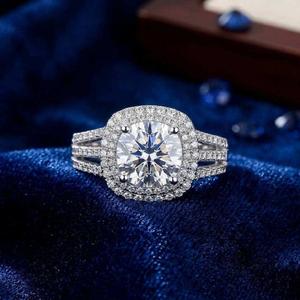 Anillo de Diamante Moissanita de Plata de Ley 925 de Diseño, Elegante Anillo de Compromiso y Boda, Joyería Fina para Regalo - Product Image 6