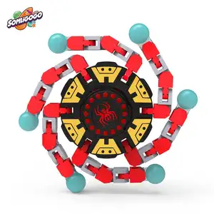 SL Low MOQ 4 Colors Creative Fidget Spinner Transformable Chain Robot Stress Relief Anxiety Fingertip Gyro Plastic Toys