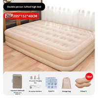 Matelas gonflable simple ou double avec pompe et oreiller, lit à coussin d'air automatique, pliable pour la maison, le mobilier, le camping en plein air