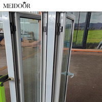 Fenêtre pliante verticale en aluminium avec moustiquaire en acier inoxydable pour façade de magasin extérieure