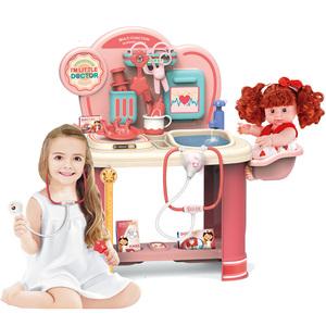 Nouvel ensemble de jeu de <span class=keywords><strong>docteur</strong></span> pour enfants avec table de 24 pouces, jouet de jeu de rôle pour bébé, poupée, jeu de simulation médicale pour les tout-petits, les filles - Product Image 2