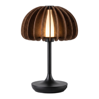 Lampe de chevet LED sans fil en forme de citrouille nordique en bois avec base métallique, batterie 1800 mAh et capteur tactile pour salon et intérieur