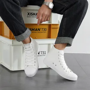 XRH 2023 yeni varış kadın erkek yüksek Top kanvas sneaker moda beyaz Casual kaykay ayakkabı erkekler için özel ayakkabı OEM