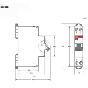 Сертификация UL, автоматический выключатель с защитой от утечки GS201C GS201CL 1P + N C10 16A 20A 25A 32A однополюсный переключатель - Product Image 2