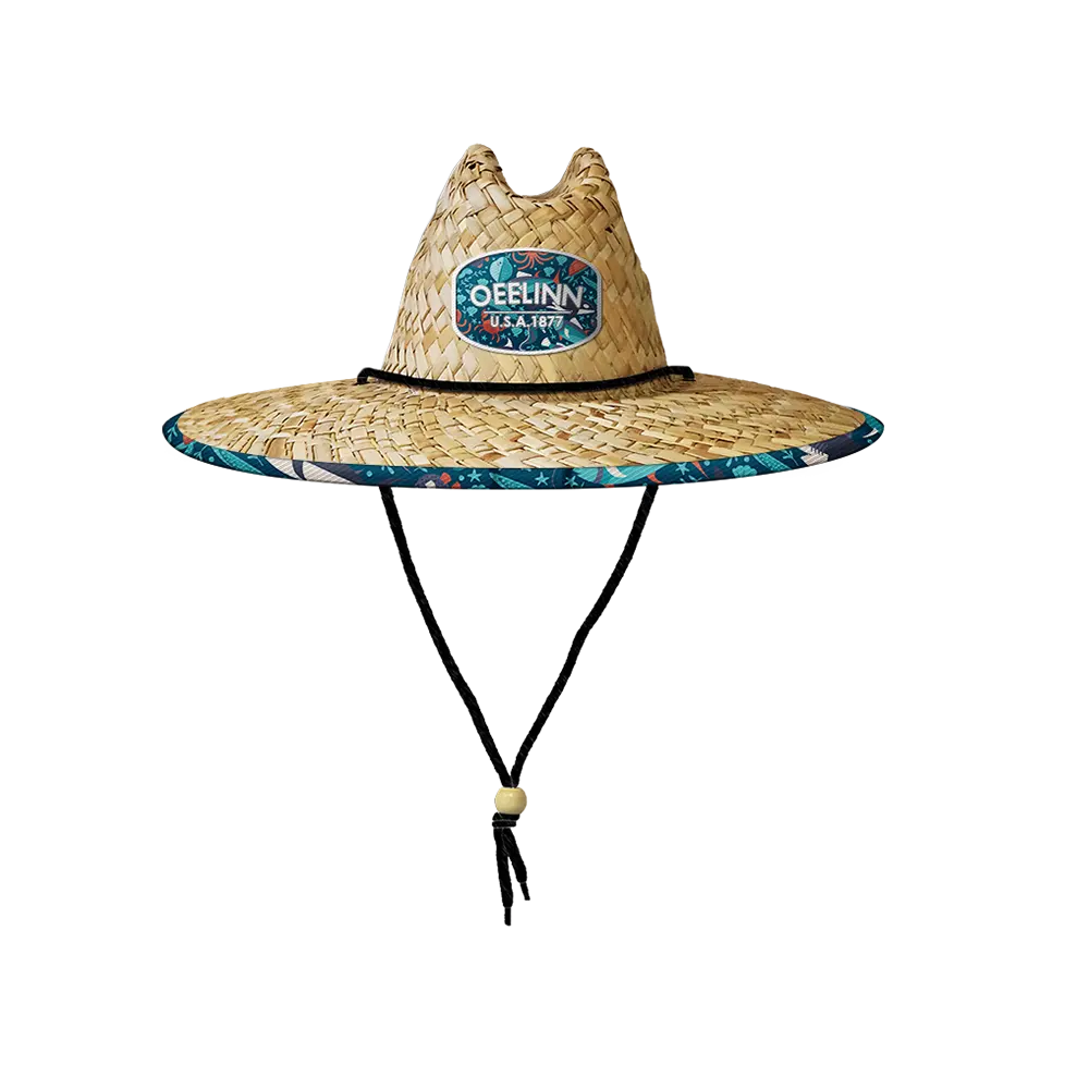 wholesale tropical sun shade wide brim straw beach hats uv resistant natural material lifeguard straw sun hats