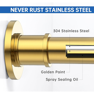 Tringle à rideau de douche télescopique dorée à prix surprise, nouvelle <span class=keywords><strong>liste</strong></span>, pour usage hôtelier - Product Image 3