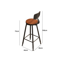 Tavolo da Bar in Legno Massello, Tavolo Lungo per Caffetteria, Bar, Ristorante, Set Tavolo e Sedie con Gambe Alte