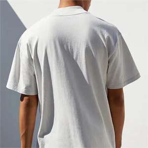 T-shirt en coton uni à épaules tombantes, personnalisable avec logo de marque, coupe oversize et carrée, t-shirt vierge épais pour homme - Product Image 2