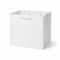 Sac en papier blanc B6 profond avec poignées en corde pour cadeaux de détail, emballage boutique, personnalisation de marque et commandes saisonnières