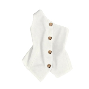 <strong>Women's</strong> <strong>White</strong> Asymmetric Neck Sleeveless <strong>Vest</strong> - Product Image 5