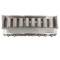 Barbecue commercial extérieur sans fumée à 8 brûleurs en acier inoxydable pour les vendeurs de nourriture avec un faible investissement