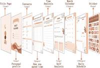 Carnets de notes de luxe de haute qualité avec logo personnalisé en cuir/PVC/PP, certifiés ISO9001, avec autocollants pour planificateur de liste de choses à faire et gestion du temps