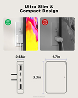 Cargador Rápido GaN de 65W, Cargador de Pared USB de 4 Puertos con Enchufe Estadounidense Plegable, Adaptador de Cargador de Viaje Multipuerto, Enchufe Europeo y Británico, Blanco