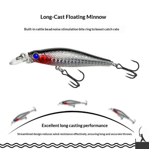 Leurre artificiel flottant <span class=keywords><strong>BUBBA</strong></span> en plastique ABS, effet feuille d'or laser, bionique, longue distance, type Minnow, 8,5 cm, équipement de pêche - Product Image 3