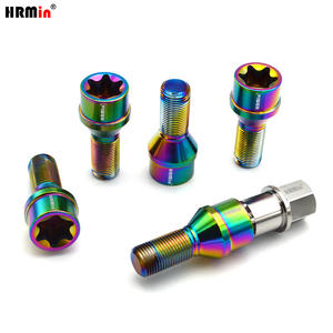 HRMin ne rouille jamais les écrous de roue antivol Gr.5 boulon en titane M14x1.5x28 mm boulons de moyeu de roue de siège conique pour Lamborghini Racing - Product Image 1