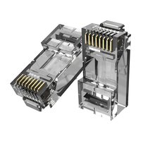 Prix usine RJ45 CAT6 prise en cristal matériel PC haute vitesse 8P8C connecteur de câble réseau à une rangée pour PC trou traversant