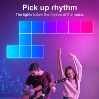 Lampe d'ambiance carrée décorative intelligente à LED RGB alimentée par USB, avec télécommande via application, en plastique, pour créer une ambiance personnalisée