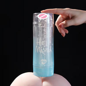 Двухканальное устройство для тренировки мужского полового члена — мастурбатор 2-в-1 с реалистичными 3D-каналами, материал TPE, имитация влагалища и ануса - Product Image 1