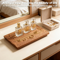 Plateau en bois de Sapele multi-usages pour le camping en plein air, respectueux de l'environnement, motif ondulé unique, pour servir, décorer, utiliser comme table basse, logo personnalisable