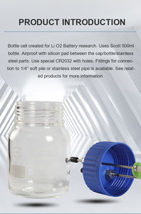 Литиевая бутылка с воздушным аккумулятором 500 мл для кнопочного GN-LIR, для исследования ячеек, кнопочный флакон <span class=keywords><strong>Li</strong></span> Air - Product Image 5