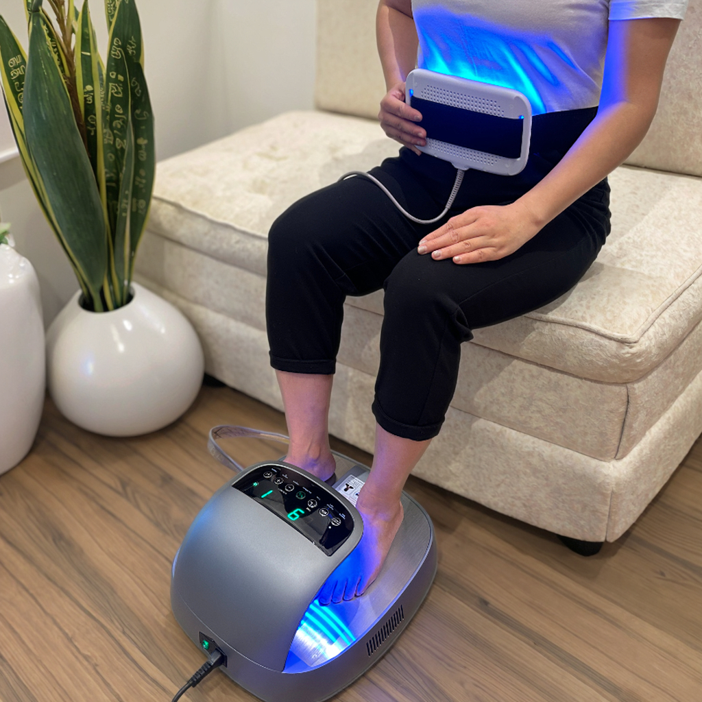 2025 Latest Design Thz P01 Black Titanium Energy Pedal Massage Machine Terahertz Thermal Blood Circulation Foot Massager