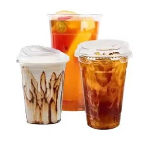 Gobelet Jetable Biodégradable et Compostable à 100% pour Boissons Froides – Plastique Transparent PLA PET PP – <span class=keywords><strong>Tasse</strong></span> à <span class=keywords><strong>Café</strong></span> Claire en PLA et PET - Product Image 2