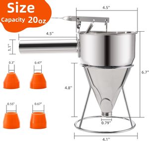Kit de distribution de pâte à crêpes en acier inoxydable avec poignée détachable, sécurisé, comprenant 2 pièces pour la pâtisserie et la décoration de gâteaux - Product Image 2
