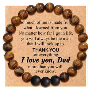 Derniers bracelets zodiaque perlés en pierre naturelle d'oeil de tigre Bijoux d'<span class=keywords><strong>horoscope</strong></span> Cadeau d'anniversaire pour <span class=keywords><strong>homme</strong></span> Cadeau de fête des pères - Product Image 2
