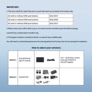 EASYGUAD CAN <b>BUS</b> PKE Passive Keyless Entry <b>Remote</b> Starter with NFC Lock Unlock for 10-17 Audi A4 A5/10-18 Q5 - Product Image 2