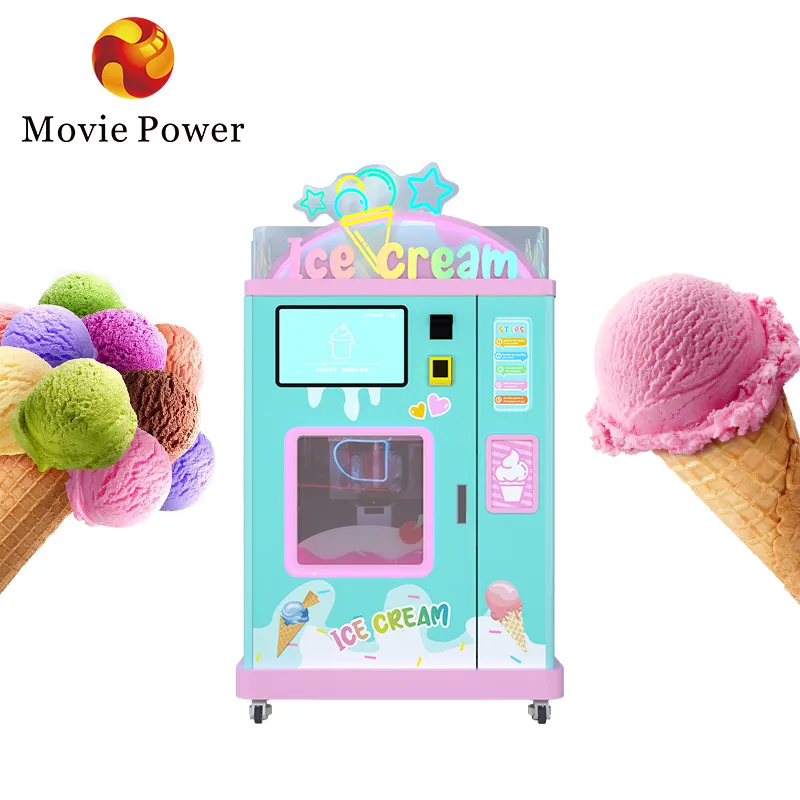 맞춤형 야외 스마트 완전 자동 스무디 젤라또 기계 소프트 아이스크림 자판기