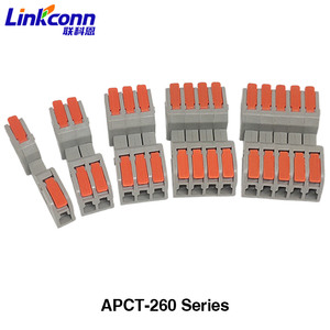 Linkconn APCT-260 Series <b>Wire</b> Connectors Rectangular PC Housing Quick Connect Terminal Blocks for Electrical <b>Wire</b> Connections - Product Image 1