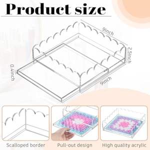 ถาดอะคริลิคใสขนาดใหญ่มีลิ้นชักลายหอยเชลล์ทันสมัย - Product Image 5