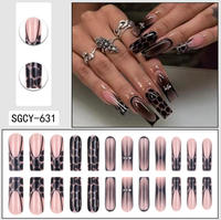 Uñas postizas de leopardo hechas a mano al por mayor, uñas a presión con diamantes de imitación, embalaje personalizado con logotipo a granel