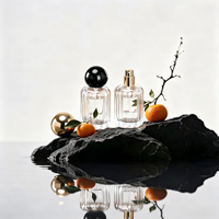 Botol Parfum Kaca Bening 30ml Isi Ulang Wadah Aroma Desain Silinder dengan Semprotan Snap Fit
