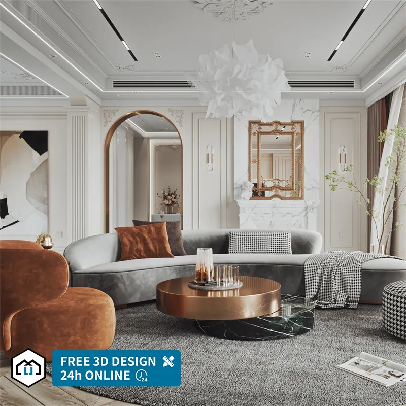Contemporary interior marble floor finishing and interior deco design architecture design for villa