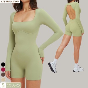 ชุดจั๊มสูทออกกำลังกาย YSH <span class=keywords><strong>Nude</strong></span> Feel แบบครอสบอดี้ ดีไซน์เว้าหลังสวยงาม กระชับรูปร่าง เหมาะสำหรับฟิตเนส กีฬากลางแจ้ง วิ่ง โยคะ สำหรับผู้หญิง - Product Image 1