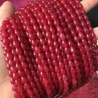 Batu alam kualitas tinggi 5*7mm dicelup Ruby halus-permukaan tetesan air bentuk batu permata perhiasan batu alam