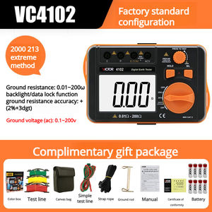 Comprobador de Resistencia de Tierra Shengli VC4106A, Instrumento de Medición de Resistividad del Suelo de Alta Precisión para Protección contra Rayos - Product Image 6
