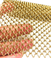 Rideau en maille métallique architecturale à boucles en spirale emboîtables de qualité supérieure, tissé, multi-tonalités, décoratif, pour écran de séparation à chaîne, découpable