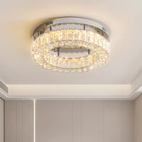 Plafonnier en cristal de luxe léger atmosphère ronde petit salon chambre cristal transparent nouveaux plafonniers et lanternes