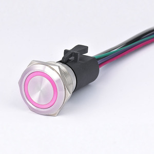 ONPOW Interruptor de Botón Pulsador Marino Metálico Iluminado Momentáneo de 22mm con Conector - Product Image 3