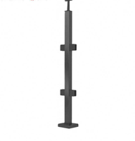 Poteau d'extrémité de balustrade en verre design pour bâtiments de bureaux, commande en gros, poteau central de balustrade minimaliste à prix compétitif pour centres commerciaux