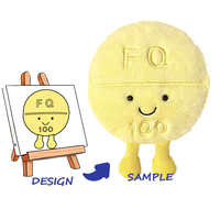 Peluche personnalisée brodée avec des oreilles mobiles, matière en peluche longue super douce, fonctionnelle pour sacs