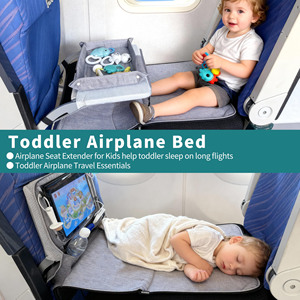Cama de avión para niños pequeños con cubierta de bandeja que se convierte en bolsa, extensor de asiento de avión para niños pequeños, bolsa de cama de avión para bebés - Product Image 6