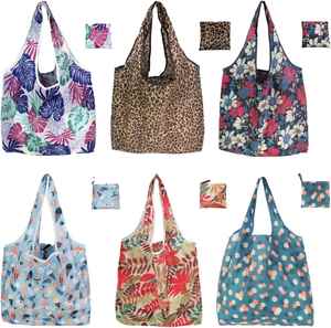 Reusable Grocery Bags Large Tote Bag With Handles Bulk Gift Foldable Shopping Bag Washable for Beach Holiday Travel - Product Image 1